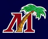 A Baseball Team Logo With Coconut Tree and Blue Background