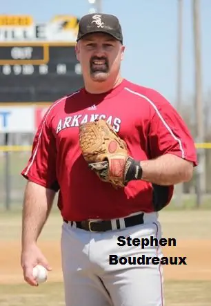Stephen Boudreaux Holding a Ball and a Baseball Glove