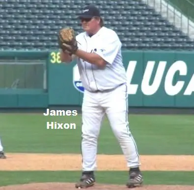 James Hixon in White Baseball Uniform