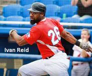 Ivan Reid Running on Field With Bat