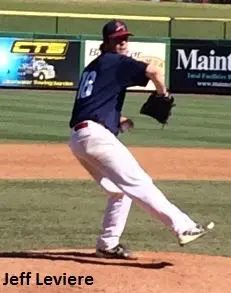 Jeff Leviere Playing Baseball on Field