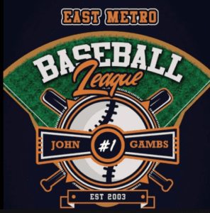 Logo of the East Metro Baseball League in Atlanta