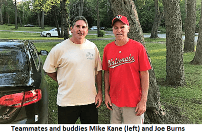 Mike Kane and Joe Burns pose for a photo