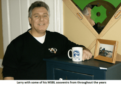Larry With MSBL Souvenir on a Desk