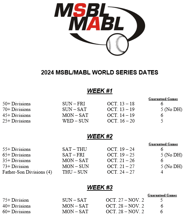 world series 2024 dates