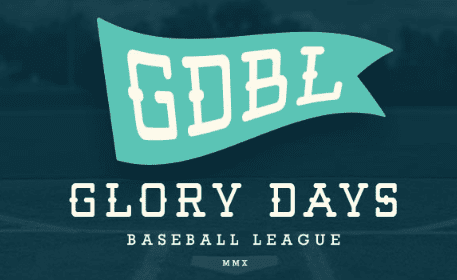 The logo for glory days baseball league.
