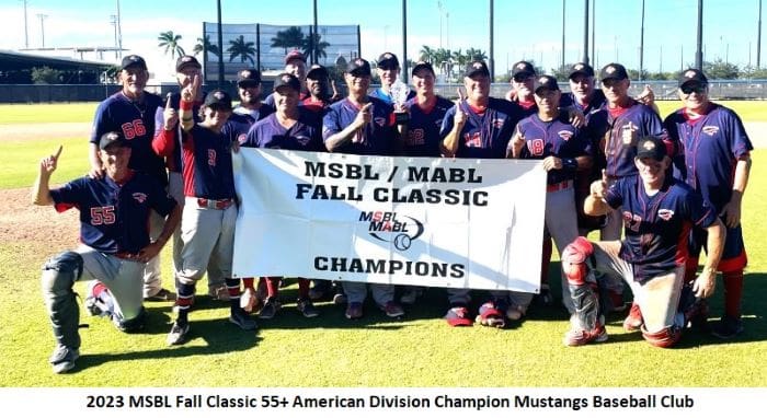 mustangs baseball club 55 american fc champion 2023