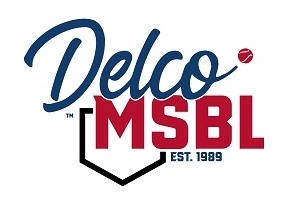 Delco MSBL logo with a baseball.