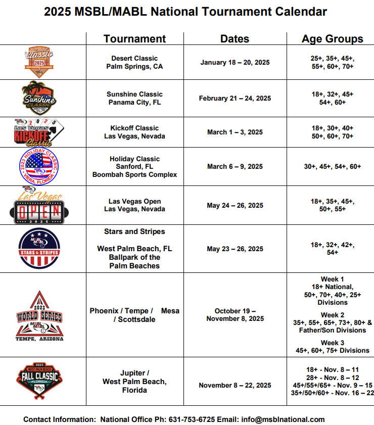 tournament calendar 2025 updated 1192024