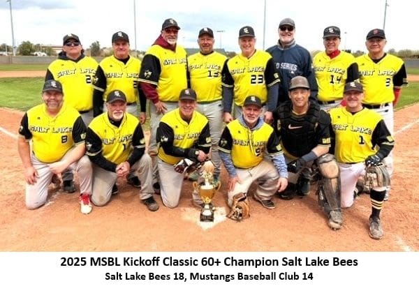 salt lake bees 2025 60+ kickoff classic champions