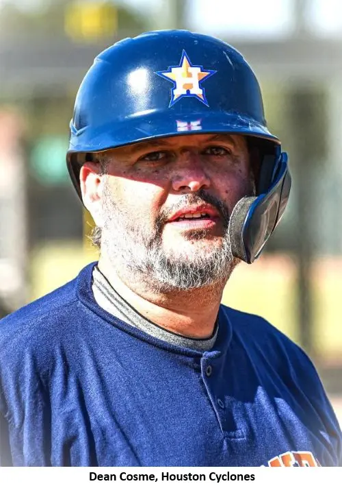Baseball player wearing helmet during game.