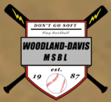 Woodland-Davis MSBL logo with crossed bats.