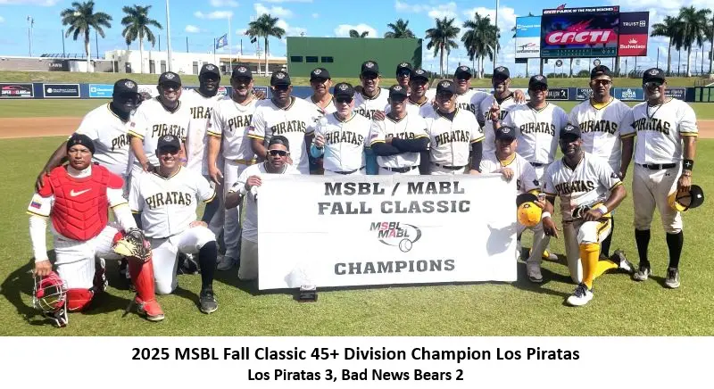 Los Pirates Fall Classic 45+ 2025 champions