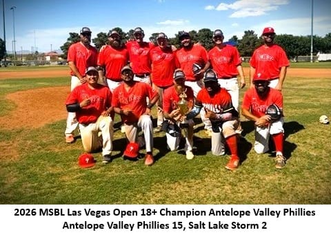 antelope valley phillies 18 champions 2026 lv open